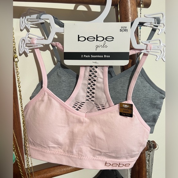 bebe Other - Bebe Girls Seamless Bra 2 pack Pink/Gray Small NWT